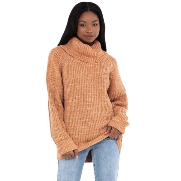 Free People Leo Oversized Cowl Neck Sweater in Petal Combo Sz. XS - Picture 2 of 5